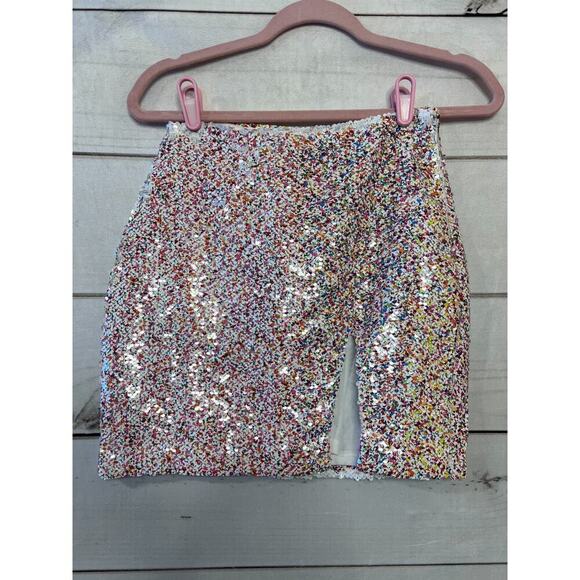 NWT Size XS Endless Rose Skirt Multicolor Sequins - Picture 1 of 5